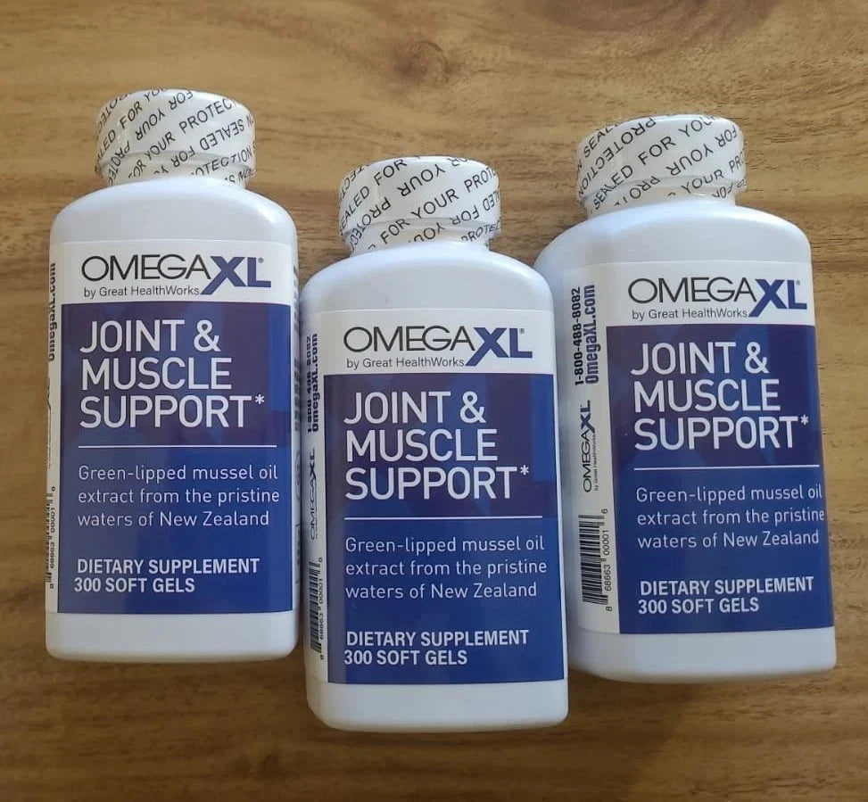 Pack of 3 OmegaXL Joint Health Supplement – 300 Softgels Each | USA Fresh Stock