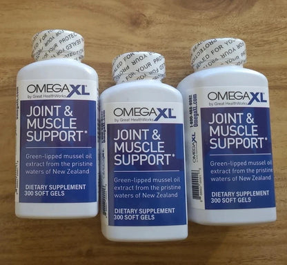 Pack of 3 OmegaXL Joint Health Supplement – 300 Softgels Each | USA Fresh Stock
